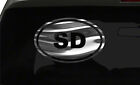 SD Sticker San Diego California oval euro chrome &amp; regular vinyl color choices