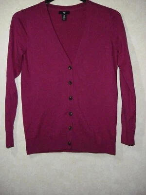 Cárdigan Suéter Mujer M Rosa Verbena Cuello en V Abotonado Manga Larga Gap Foto 1 de 4