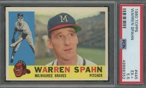 1960 Topps Warren Spahn #445 PSA 5.5 “EX+” Milwaukee Braves HOF CENTERED BEAUTY - Picture 1 of 2