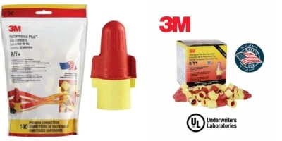 NEW 22-8 AWG 3M Performance Plus Medium Wire Connector 100-Pack R/Y+ Box or Bag - Image 1 of 4