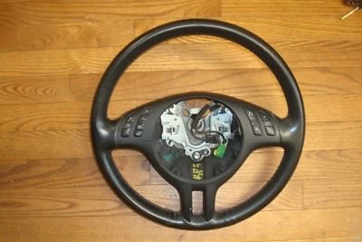 2005 BMW E46 325Ci OEM Sport 3 Spoke Steering Wheel Black Leather w/ Switches - Image 1 of 4