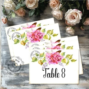 TARJETAS POSTALES DE MESA DE BODA DE HORTENSIA DE DOBLE O SOLA CARA o SIGNOS #144 - Imagen 1 de 9