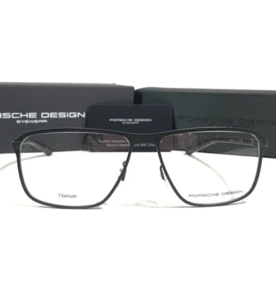 Marcos de gafas Porsche Design P8285 A negro mate cuadrado llanta completa 56-14-145 Foto 1 de 4