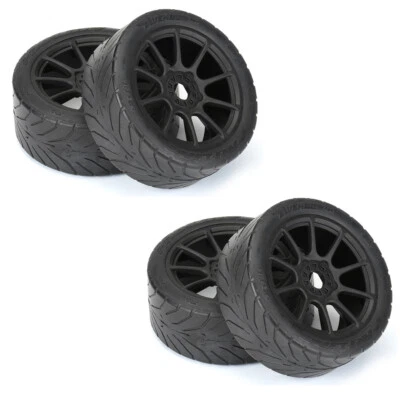 Pro-Line Avenger HP S3 Soft Street BELTED 1:8 Buggy Tires w/Black Wheels (4) F/R - Image 1 of 3