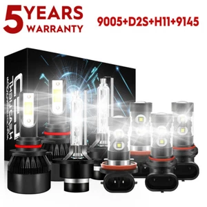 For Acura RL 2004-2012 8PCS Front LED HID Headlights Hi/Lo DRL Fog Light Bulbs - Picture 1 of 23