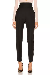 ALEXANDRE VAUTHIER High Waist Grain De Poudre Wool Skinny Pants in Black 40 US 8 - Picture 1 of 10