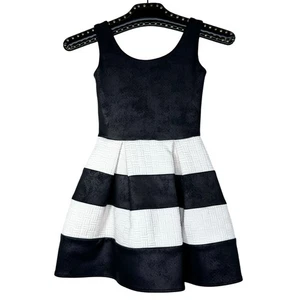 By Debra Black White Striped Sleeveless Mini Dress XS - Picture 1 of 9