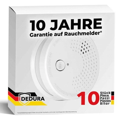10x Rauchmelder Set DIN EN 14604, 10 Jahre Garantie, Feuermelder mit 9V Batterie - Bild 1 von 4