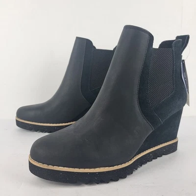 Botas TOMS Maddie para mujer negras con suela de cuña resistentes al agua talla 8 Foto 1 de 4