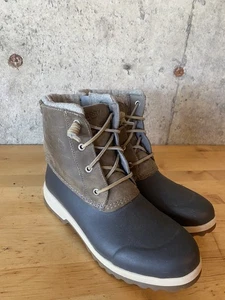 Mujer Talla 8.5 Sperry Lana Botas con Cremallera Lateral Gris Marrón - Imagen 1 de 7