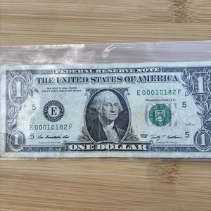 low serial number 1 dollar bill - Picture 1 of 7