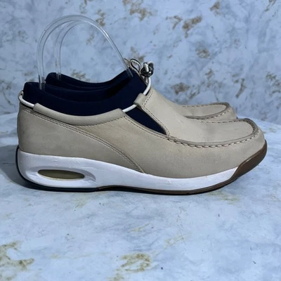 Cole Haan Studio Womens Sz 7.5 Shoes Beige Blue Leather Comfort Moccasin Sneaker - Image 1 of 4