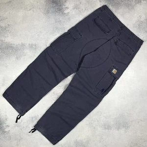 Vintage Carhartt Cargo Pants Purple Blue Size 34 X 34 00’s Mens Streetwear Hype - Picture 1 of 16