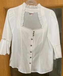 Trachtenbluse Bluse Weiß 38 so gut  wie Neu - Bild 1 von 5