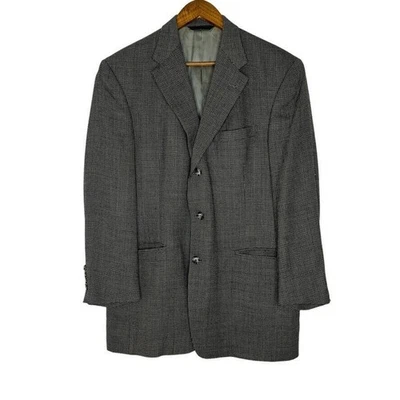 Шерстяной блейзер Burberry London на 3 пуговицах черный клетчатый узор размер 41 мужской - Изображение 1 из 4