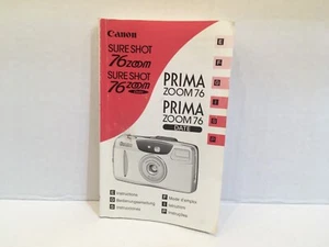 Canon Sure Shot Prima Zoom 76 Instruction Book / Manual / Guide - Picture 1 of 7