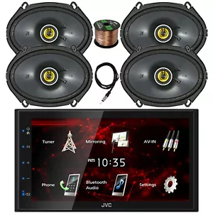 JVC 6.8" Touchscreen Bluetooth Car Radio, 4x 6x8" 225W Speakers, Antenna, Wire - Picture 1 of 5