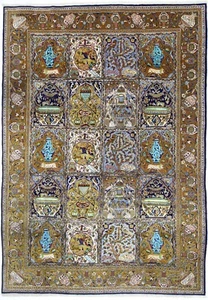 Original Perserteppich Ghom Alt mit Seide 305 cm x 220 cm Orient Wollteppich - Bild 1 von 15