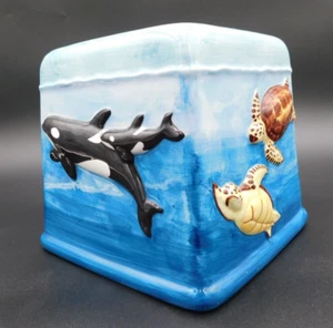 Wyland Studios Bathroom Tissue Cover Vintage 2000 Dolphins Whales Sea Turtles - Picture 1 of 14