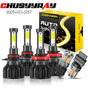 Front 9005 H11 LED Headlight Bulbs 3157 Turn Signal Light For RAM 1500 2011-2019 - Picture 1 of 21