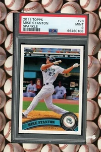 2011 TOPPS # 78 MIKE (GIANCARLO) STANTON SPARKLE PSA 9 - Picture 1 of 2