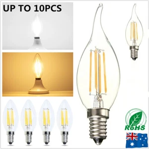 E14 4W 6W Dimmable LED Candle Filament Night Light Bulbs Edison Screw SES Lamps - Picture 1 of 17