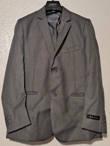TAZIO Suit Boys GRAY 4-PIECE Set Jacket Vest Pants Tie Size 14 NEW - Picture 1 of 12