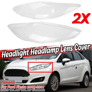 Pair Headlight Headlamp Clear Lens Shell Cover Lenses For Ford Fiesta 2009-2012 - Picture 1 of 9