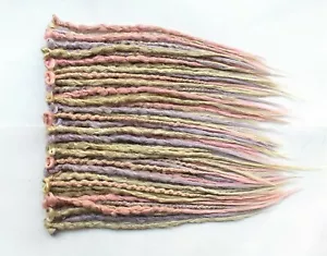 Estensioni capelli all'uncinetto all'uncinetto biondo rosa viola sintetico Dreads singola doppia estremità - Foto 1 di 11