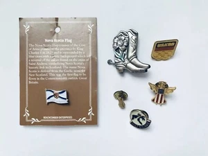 Vintage Sammlung zufälliger Anstecknadeln & Broschen - Stiefel, USA Olympiade usw. - 6 Stück - Bild 1 von 12