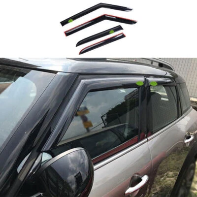 Deflector de ventilación para visera de ventana lateral negra apto para Mini Cooper Countryman F60 4 piezas Foto 1 de 4
