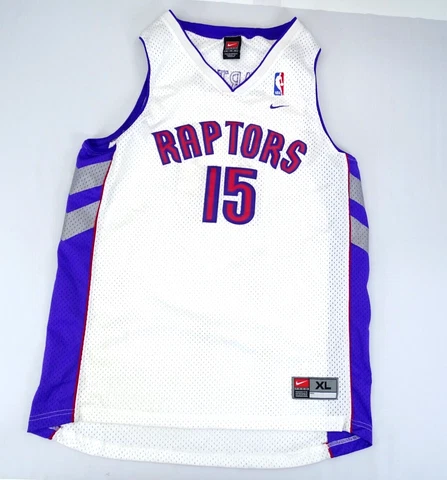 Vintage Vince Carter Nike Toronto Raptors Swingman Jersey Size XL White Cover
