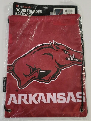 Logobrands NCAA Arkansas Razorbacks Doubleheader Backsack Backpack NEW Cover