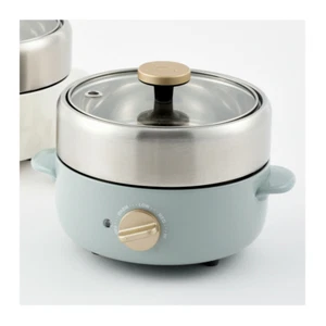 New Bruno Electric Pot For One Or Two People, Compact Multi-Grill Pot Blue Green - Picture 1 of 9