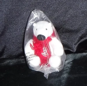 Coca Cola Polar Bear with Red Scarf Plush Toy 4inch Coke Promo  NEW - Picture 1 of 5