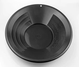 14" Black Plastic Gold Pan Nugget Mining Dredging Prospecting River Panning - Picture 1 of 5