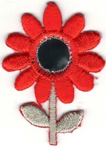1 3/4" Orange Gerber Daisy Flower Mirror Center Daisy Embroidery Patch - Picture 1 of 1
