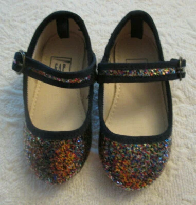 ZAPATOS BABY GAP NIÑAS BRILLO TALLA 5 BALLET PLANOS BRILLO MULTICOLOR DIVERSIÓN NAVIDEÑA Foto 1 de 4
