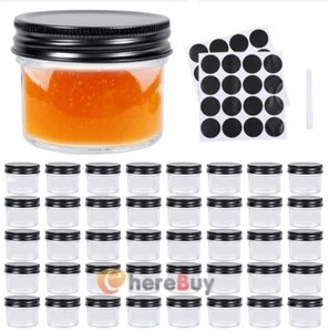 40Pcs Clear Glass Jar Set Mini Containers Storage Jam Jars with Screw Top Lids - Picture 1 of 12