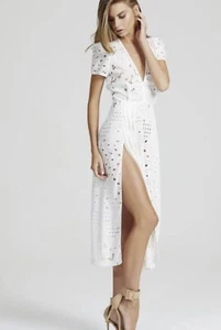 ALICE MCCALL Somebody To Love Dress Size AU 6/US 2 Cream Midi Embroidered Silk - Picture 1 of 10