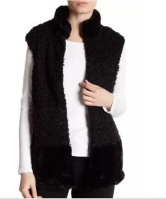 Новый женщин Sam Edelman искусственного меха двусторонняя куртка жилет размер L - Изображение 1 из 4