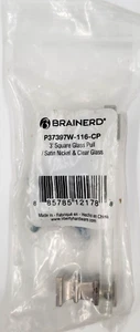 Brainerd quadratisches Glas 3" Mitte Satin Nickel und klar Schublade Ziehgriff - Bild 1 von 4
