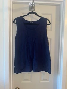DENIM & CO Essentials Scoopneck Tank NAVY sz 1X - Picture 1 of 2