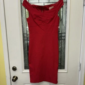 Belle Poque Red Dress Size M Stretch Sleeveless And Comfortable - Picture 1 of 8