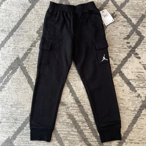 Nike Jordan Cargo Black Sweatpants Boys Small 8-10yrs - Picture 1 of 7