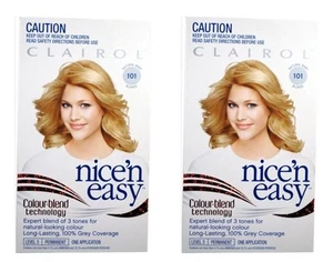 2 X Clairol Nice'N Easy 101 Natural Baby Blonde Permanent Hair Colour | Hair Dye - Picture 1 of 2