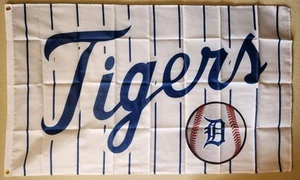 Bandera de béisbol MLB a rayas de los Tigres de Detroit 3x5 pies con ojales  - Imagen 1 de 3