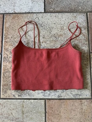 Gilly Hicks Terracotta / Rust Ribbed Bralette with Lace Back Size Small - Image 1 of 3