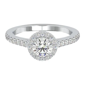 1.40 Ct Round Cut IGI Certified Lab Grown Diamond 14K White Gold Engagement Ring - Picture 1 of 8