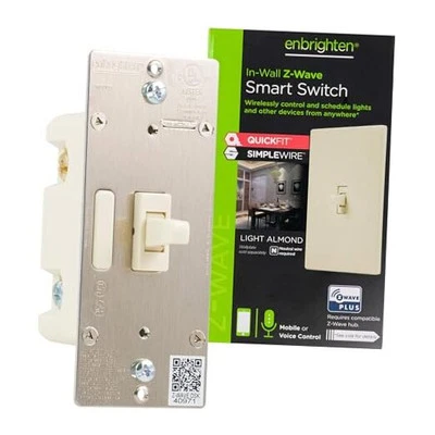  Almond Z-Wave Plus Smart Light Switch with QuickFit and SimpleWire, 3-Way  - Image 1 of 4
